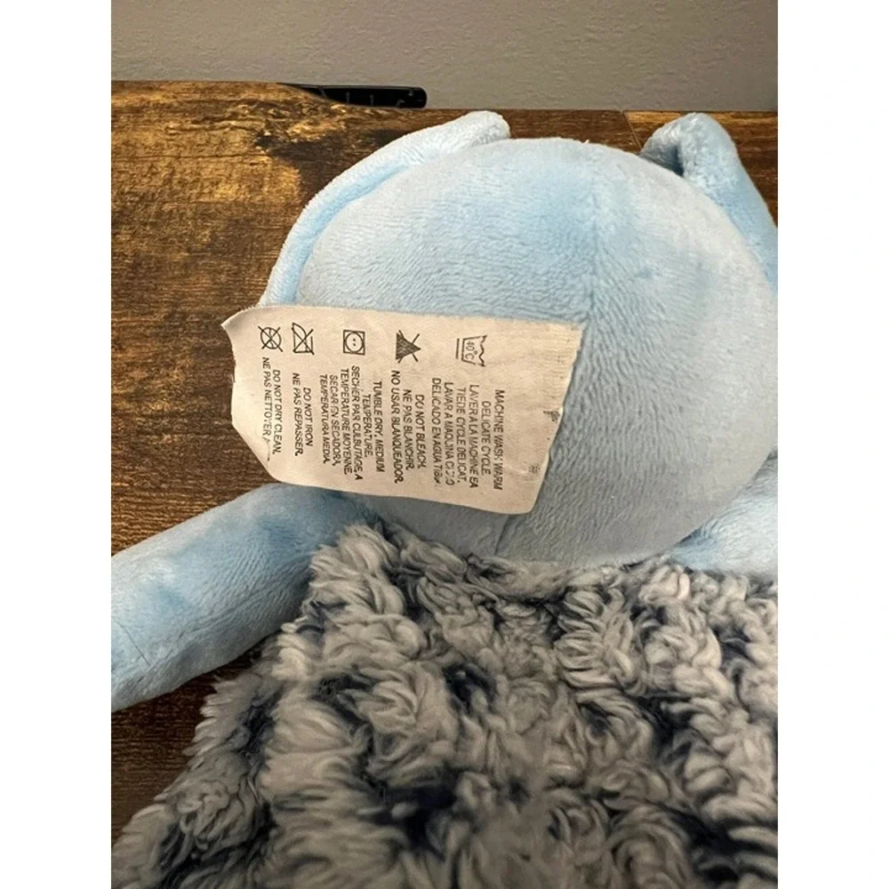 Blue Elephant Security Blanket Plush Baby Lovey Polka Dot Ears
